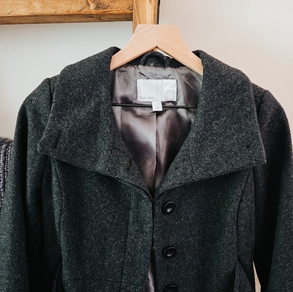 Old Navy Charcoal Gray Wool-Blend Coat (Size XS) - Picture 7 of 8